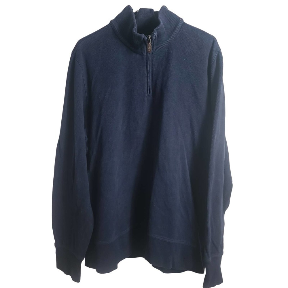 Eddie Bauer Mens Navy 3/4 Zip Sweater